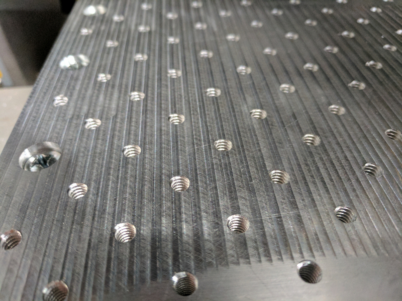 Tapped Holes in Aluminum Base